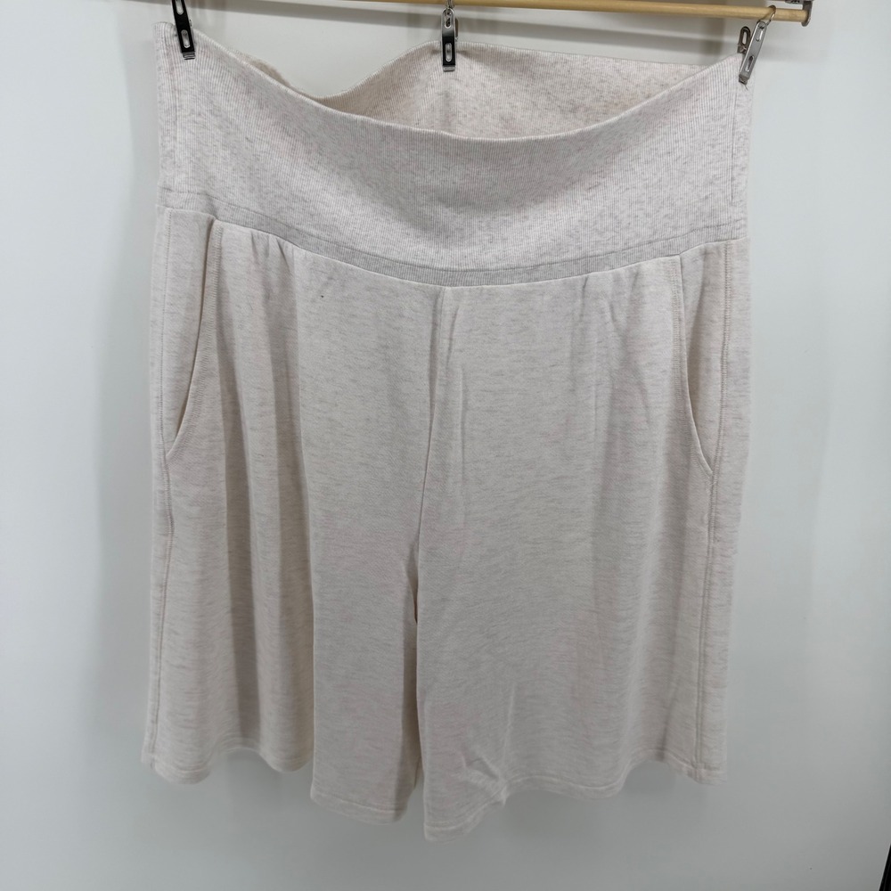 OFFLINE by Aerie Womens XXL Oatmeal Heather High Waisted Lounge Shorts 1705-1796